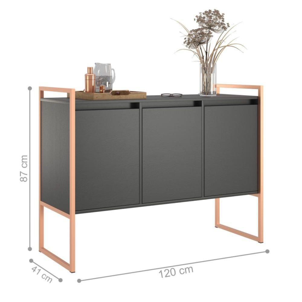Conjunto Buffet Industrial 2 E 3 Portas Preto Cobre - 4