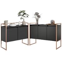 Conjunto Buffet Industrial 2 E 3 Portas Preto Cobre - 1
