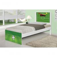 Cama Solteiro Com Cabeceira Adesivada Futebol Gramado - 3