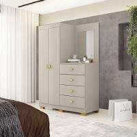 Cômoda Roupeiro 4 Gavetas Espelho Gerórgia Fendi - 1