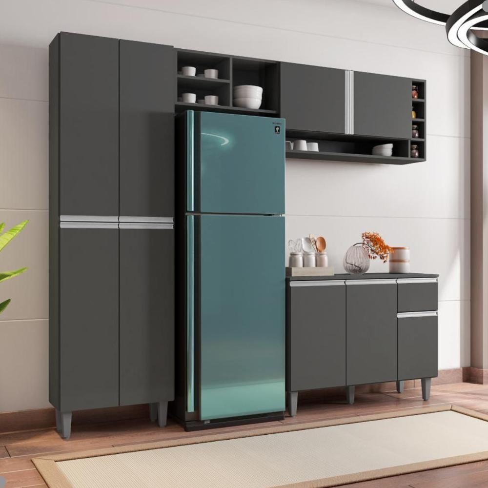 Cozinha Compacta Atlanta Cinza Fosco - 1