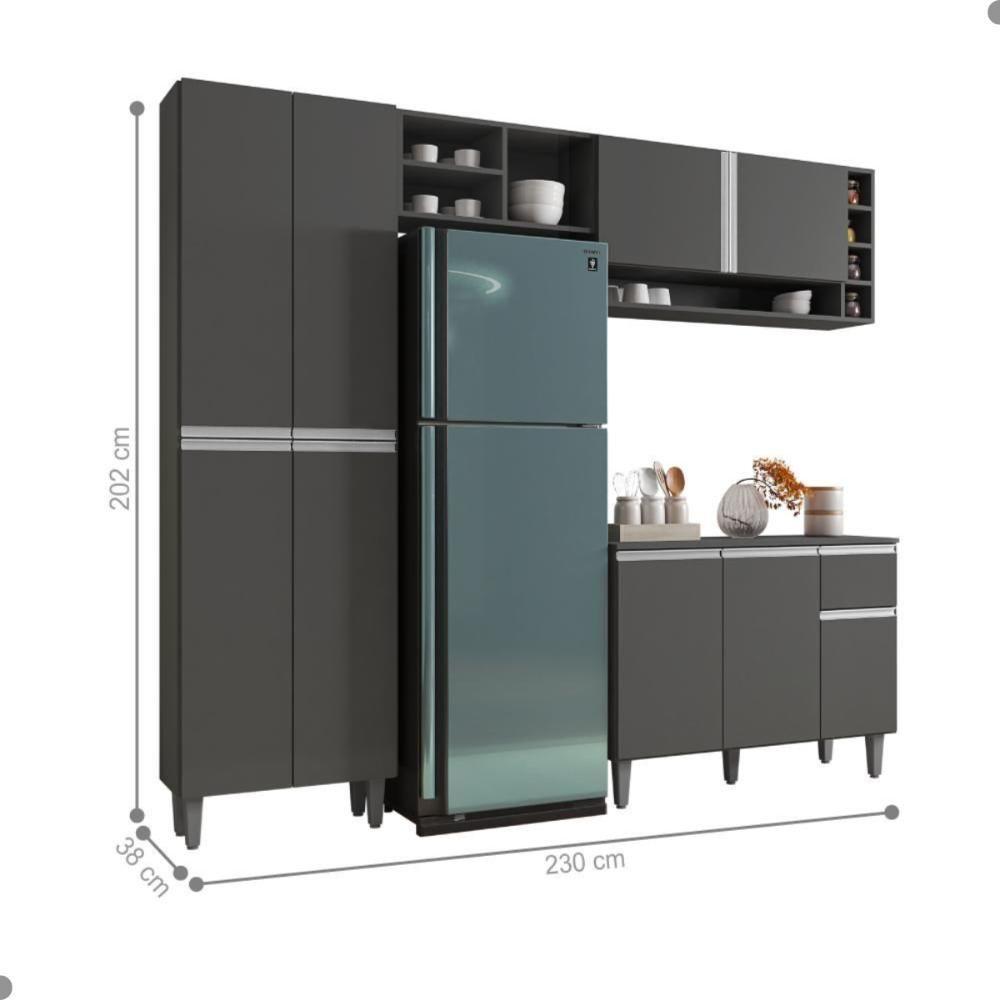Cozinha Compacta Atlanta Cinza Fosco - 2