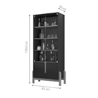 Conjunto Cristaleira E Bar Cosmic Off White Cedro - 3