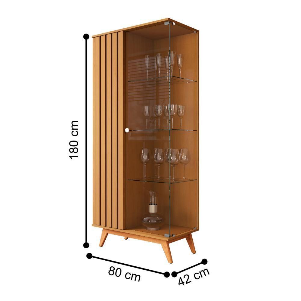 Cristaleira Ripada Com 2 Porta Nantes Nature - 2