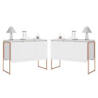 Conjunto De Buffets Industriais Milão Branco Cobre - 1