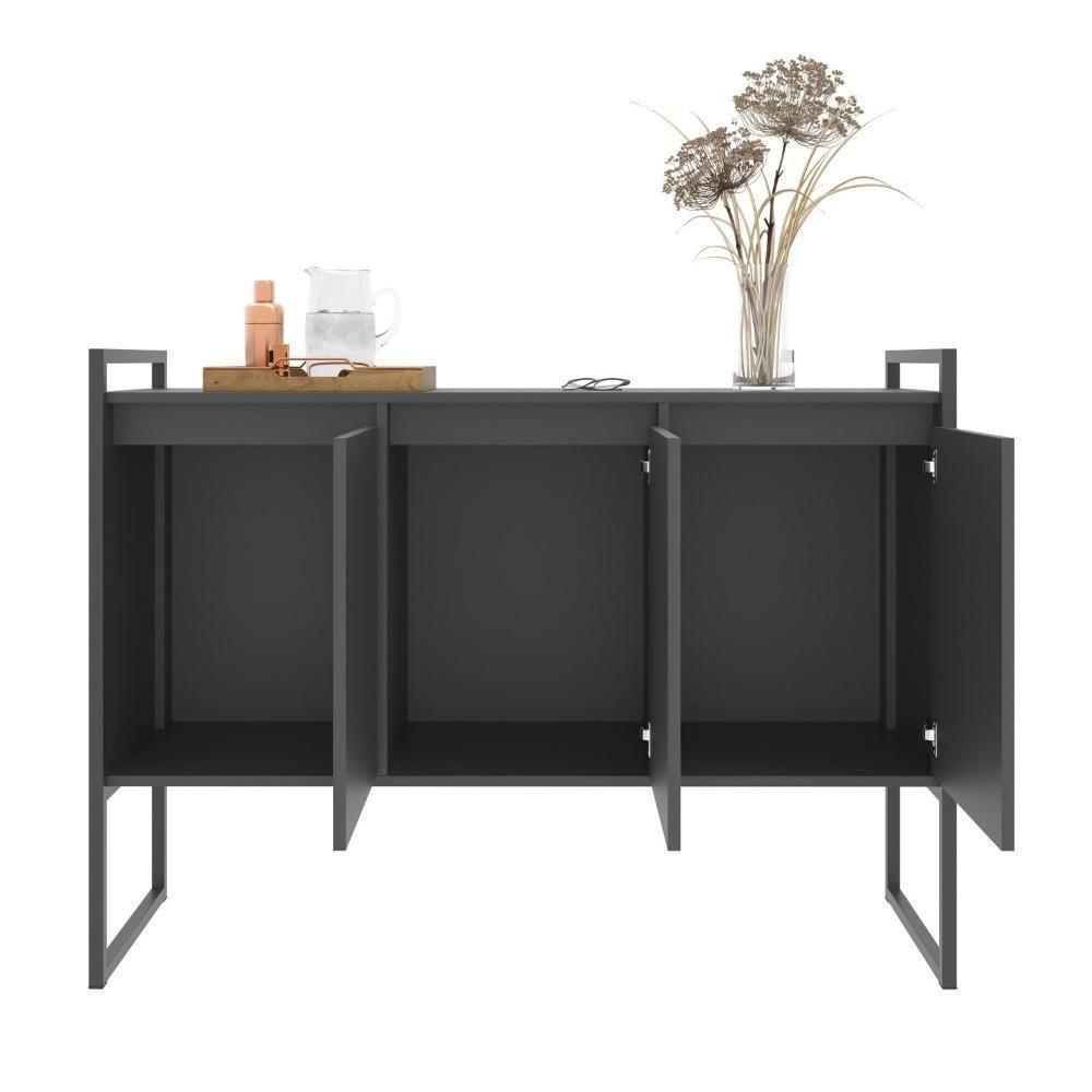 Conjunto Buffet E Aparador Industrial Preto Onix - 6