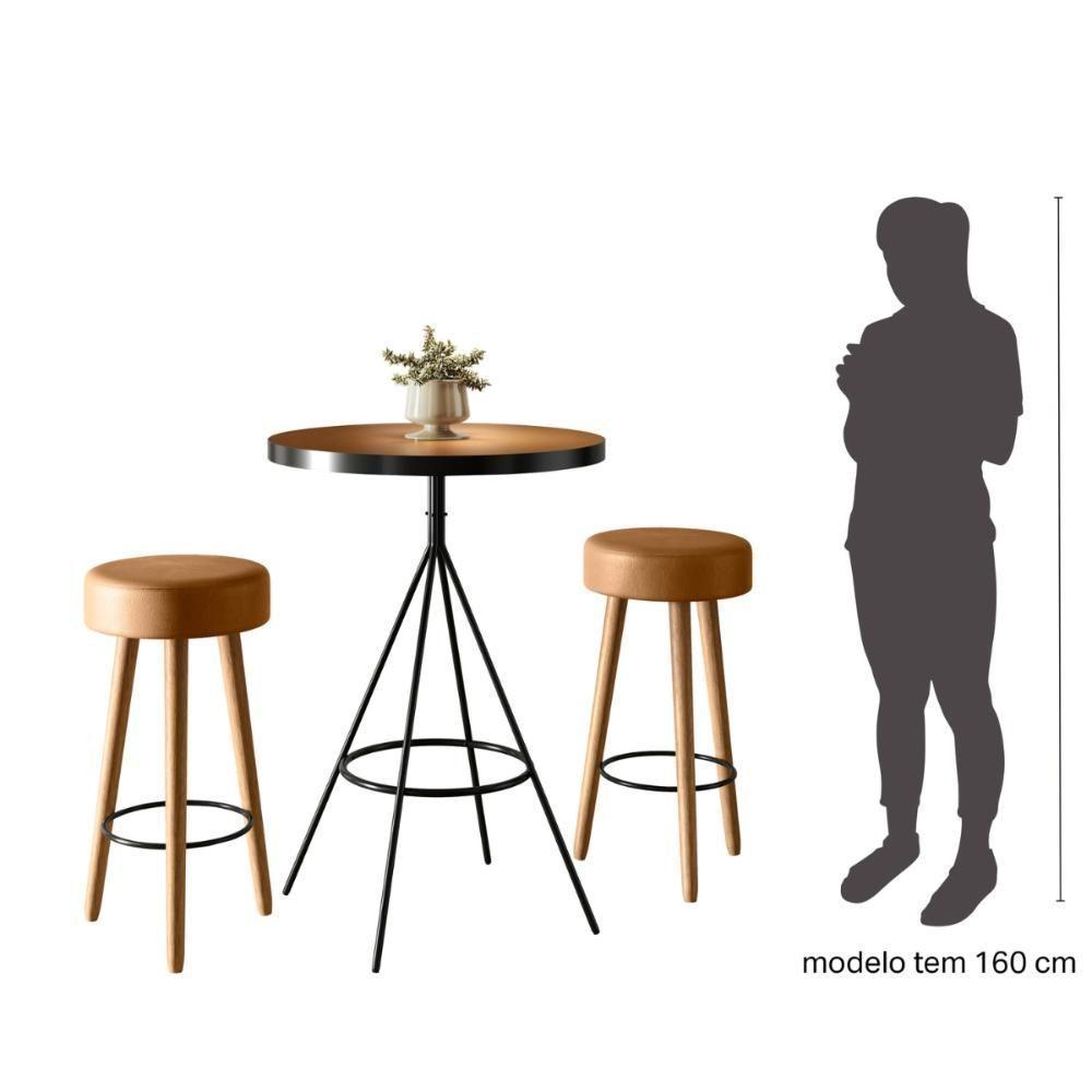 Conjunto Mesa Com 2 Banquetas Grecia Amarula - 6