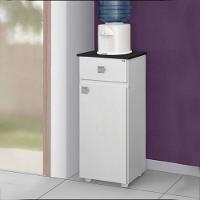 Bancada Com Porta E Gaveta Elise Branco Preto - 1