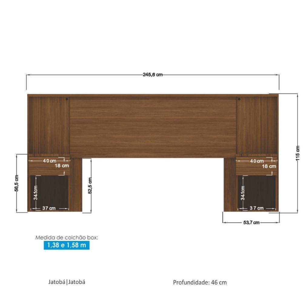 Conjunto Quarto Completo Com Espelho Veneza Jatoba - 4