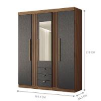 Conjunto Quarto Completo Com Espelho Veneza Jatoba Grafite - 2