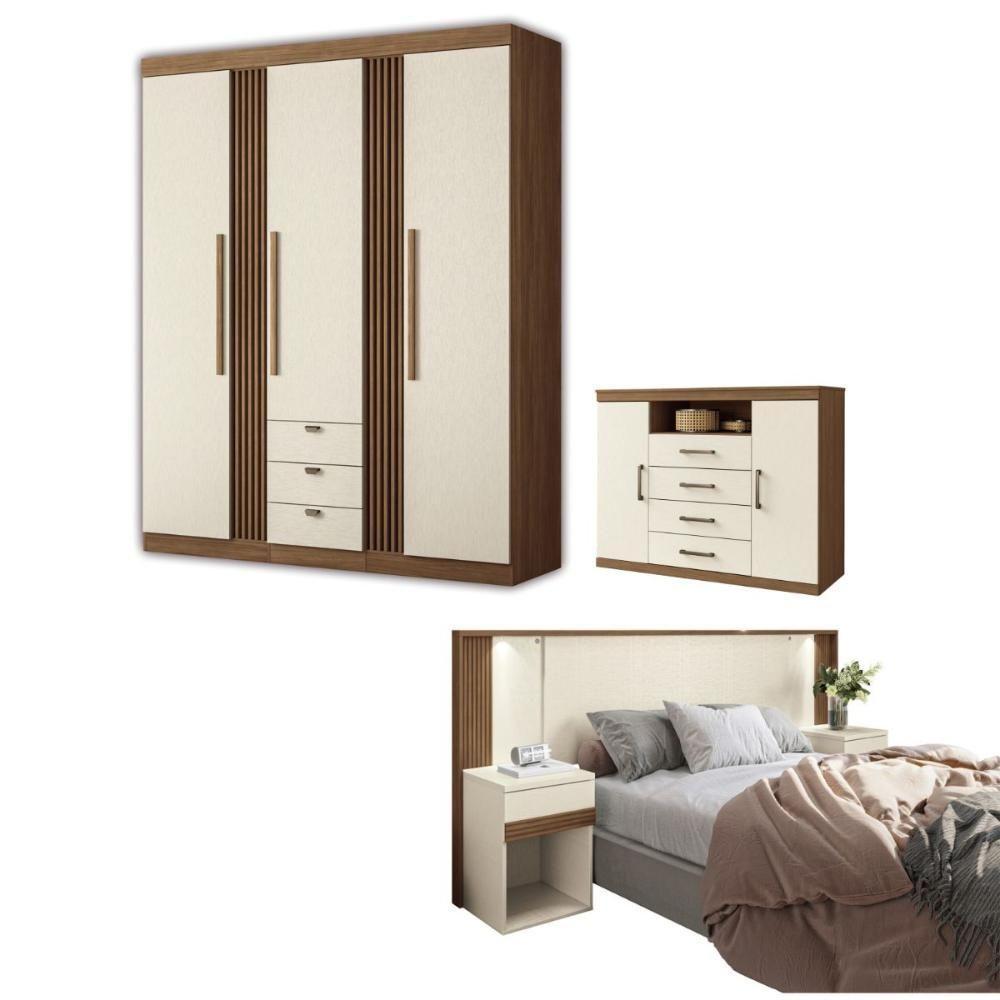 Conjunto Quarto Completo Viena Jatoba Areia - 1