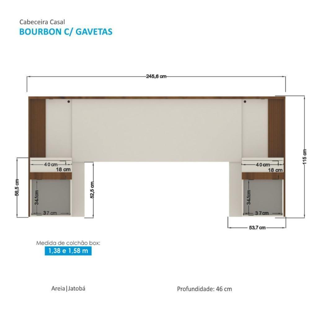 Conjunto Quarto Completo Viena Jatoba Areia - 4