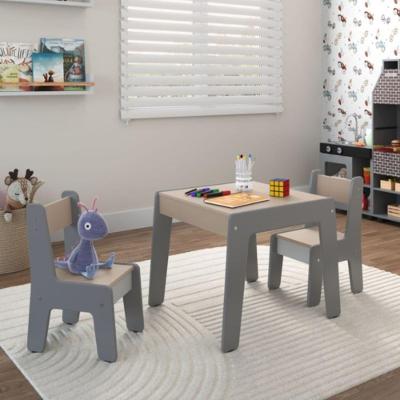 Conjunto De Mesa Com 2 Cadeiras Goiania Cinza