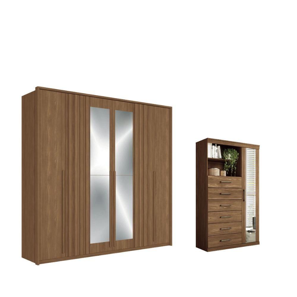 Conjunto Quarto Com Espelho Anhanguera Jatoba - 1