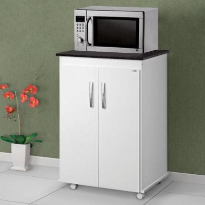 Bancada Para Micro-ondas Com 2 Portas Ezio Branco Preto