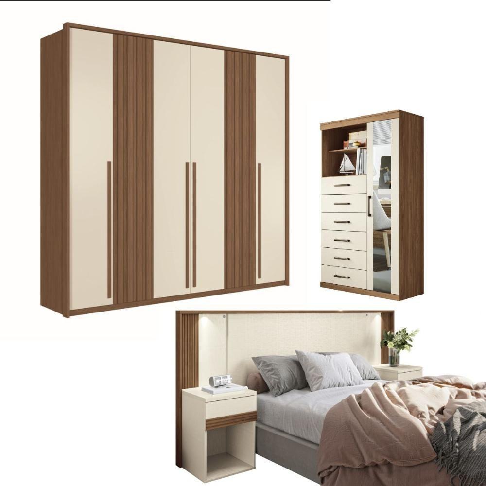 Conjunto Quarto Completo Nice Jatoba Areia - 1