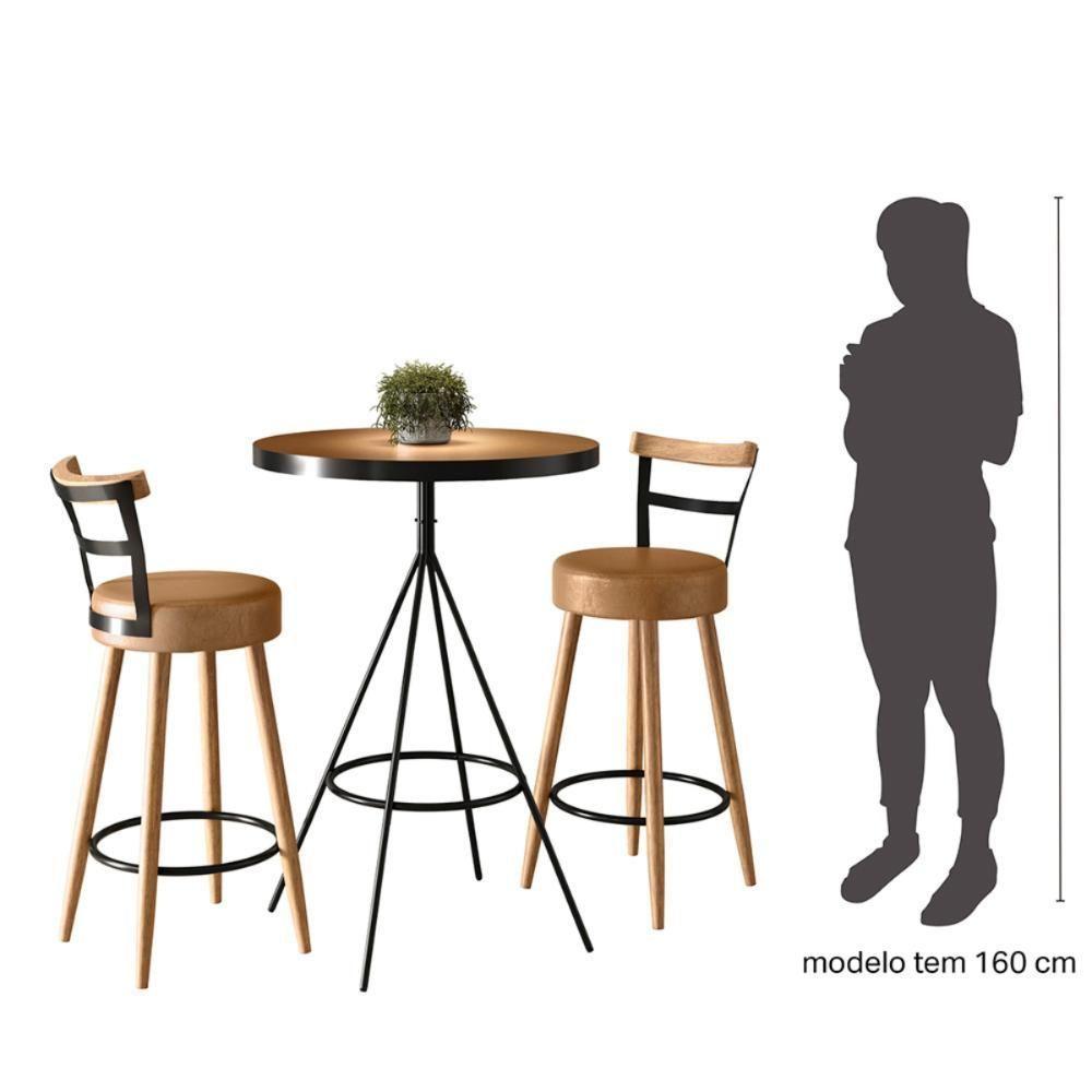 Conjunto Mesa Com 2 Banquetas Grecia Amarula - 3