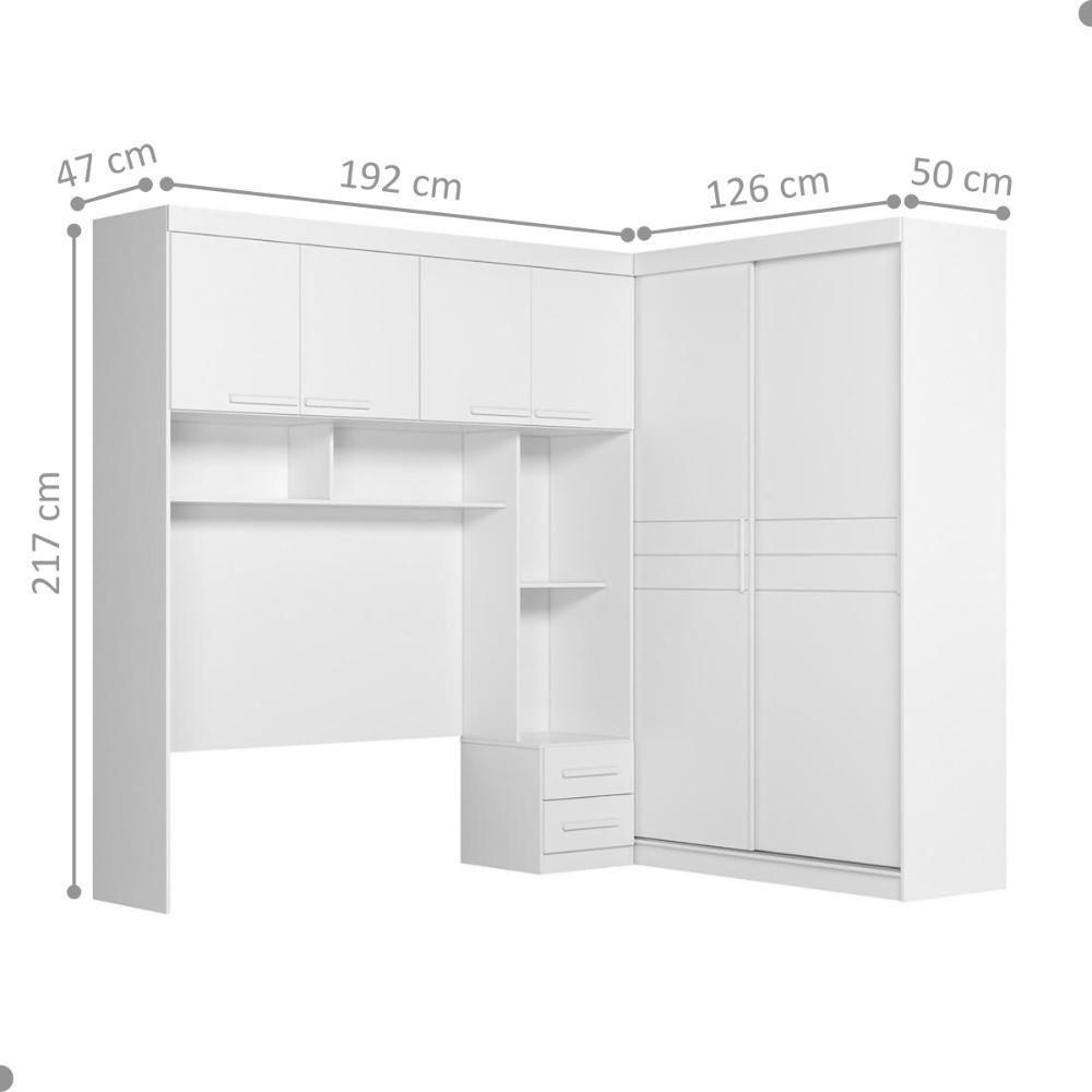 Conjunto Módulo Quarto De Casal Branco - 2