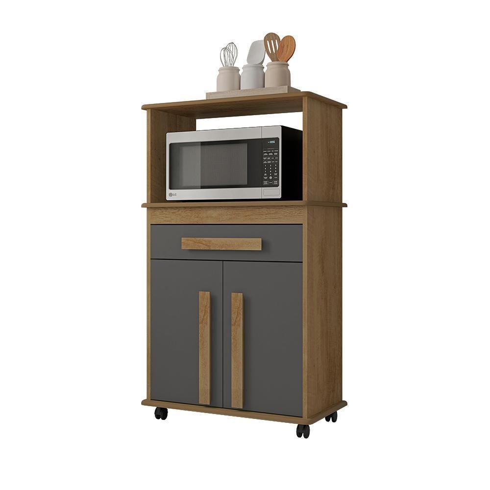 Multiuso Com 2 Portas Quioto Cinamomo Grafite - 2