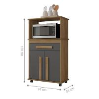 Multiuso Com 2 Portas Quioto Cinamomo Grafite - 3