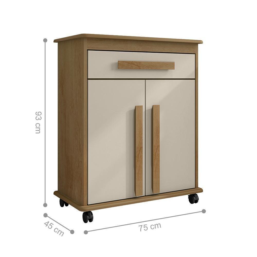 Multiuso Com 2 Portas Cantária Cinamomo Off White - 3
