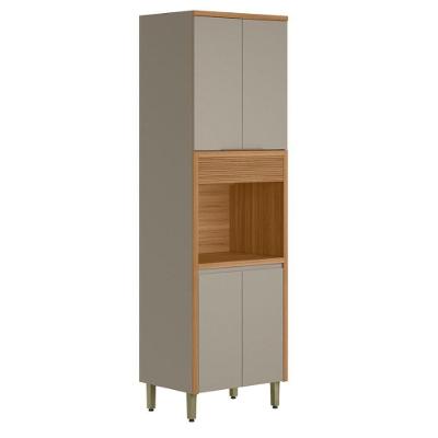 Torre Simples 4 Portas 1 Nichos Nice Jequitiba Gris