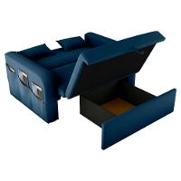 Sofá Cama Com Baú Gorteen Veludo Azul