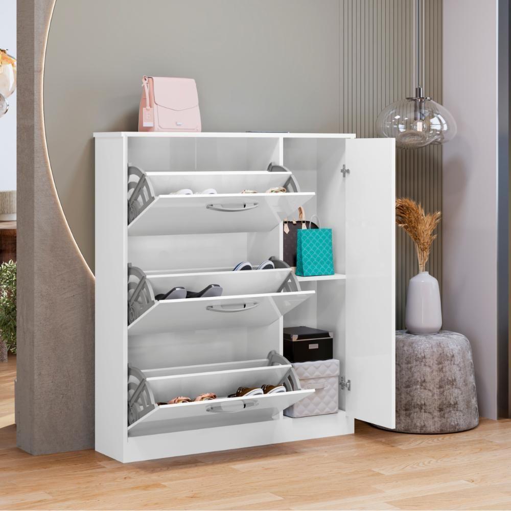 Sapateira Com 4 Portas E 1 Prateleira Niterói Branco - 4