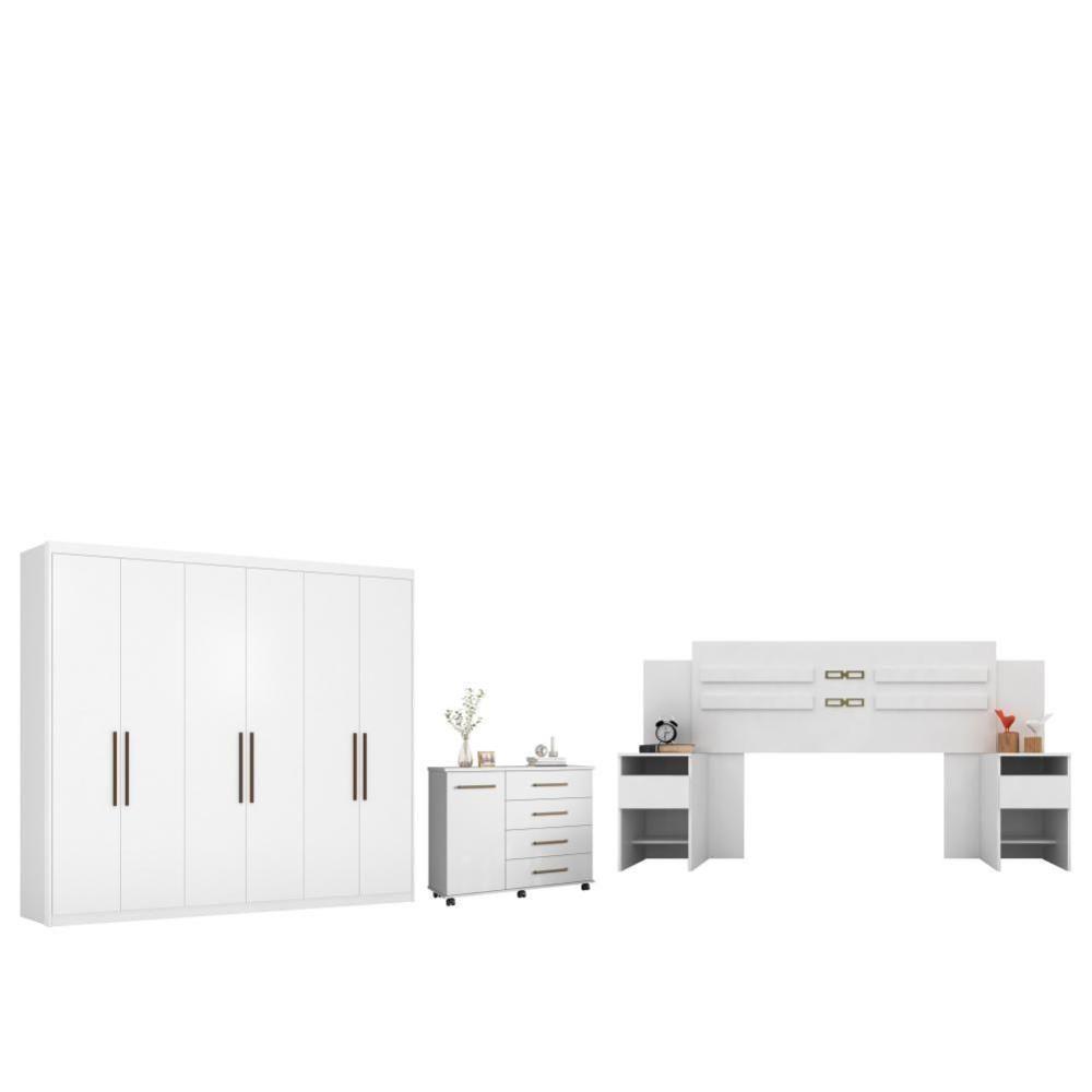 Conjunto Quarto De Casal Completo Caroline Branco - 1