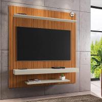 Painel Com Prateleira Nantes Ripado Off White - 1