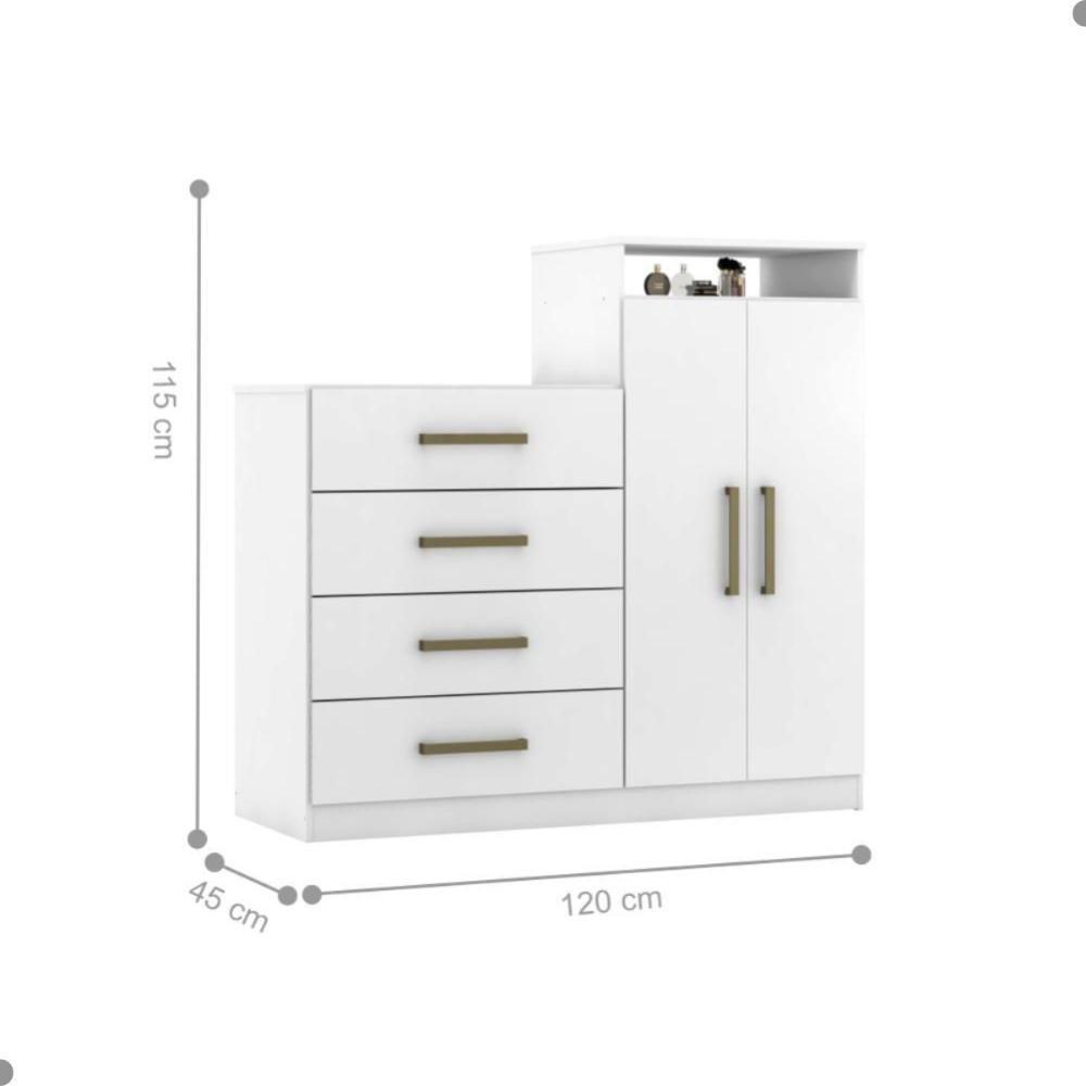 Conjunto Quarto De Casal Completo Ferrara Branco - 3