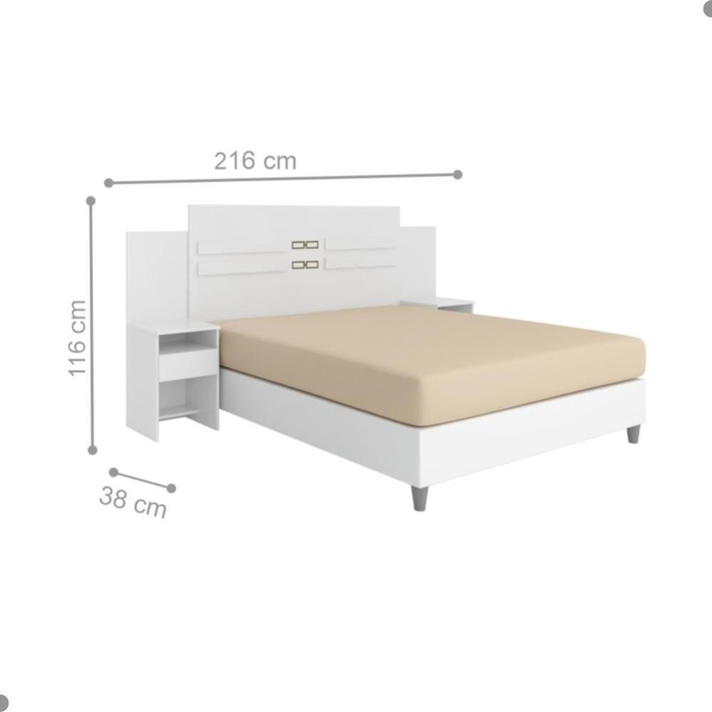Conjunto Quarto De Casal Completo Ferrara Branco - 4