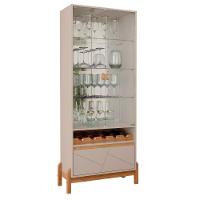 Cristaleira Com Espelho 2 Portas London Off White Cedro - 1