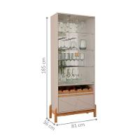 Cristaleira Com Espelho 2 Portas London Off White Cedro - 2