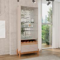 Cristaleira Com Espelho 2 Portas London Off White Cedro - 4