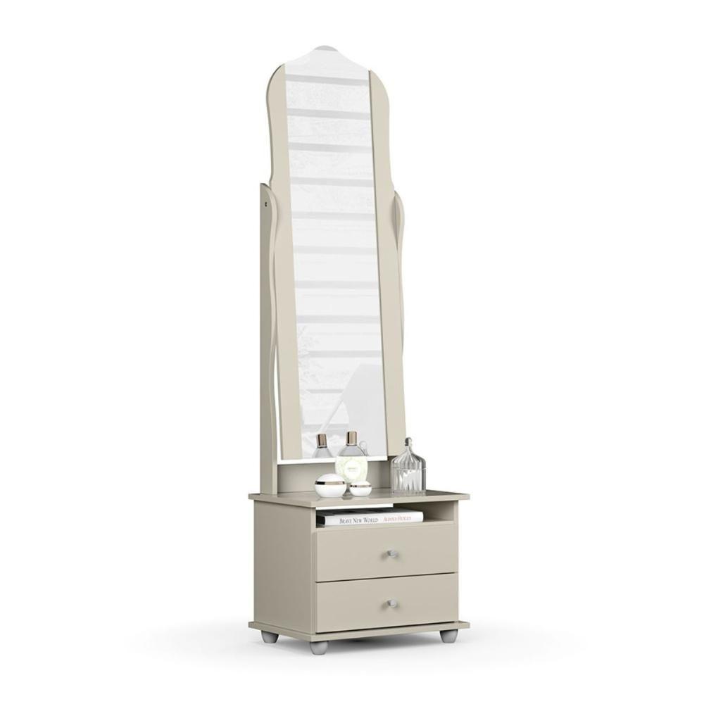 Toucador Com 2 Gavetas Espelho Delta Off White - 2