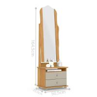 Toucador Com 2 Gavetas Espelho Delta Cinamomo Off White - 3