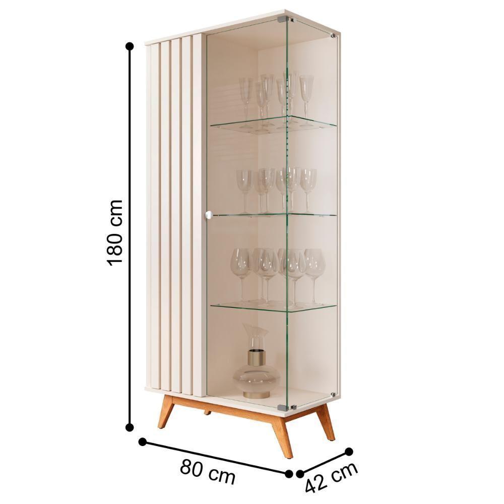 Cristaleira Ripada Com 2 Porta Nantes Pérola - 2