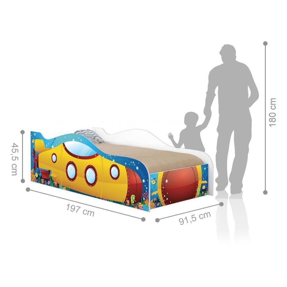 Cama Submarino Amarelo Kids Solteiro Com Colchão - 2