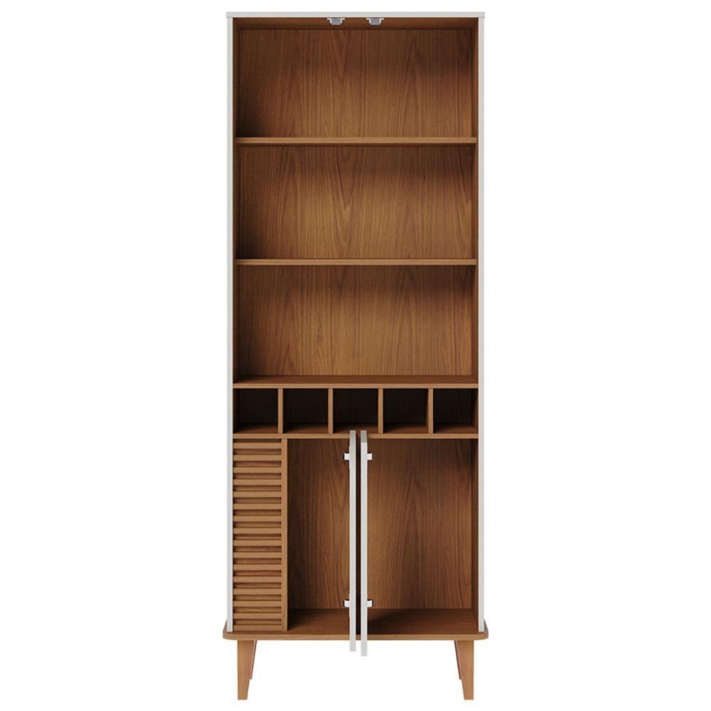 Cristaleira 2 Portas De Vidro Roma Off White Matte Freijó - 3