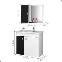 Gabinete Com Cuba E Armário Arlon Branco Preto - 2