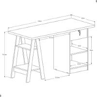 Escrivaninha Com 2 Prateleiras Juan Branco - 2