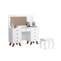 Penteadeira Feminina Com Assento Atlanta Branco - 1