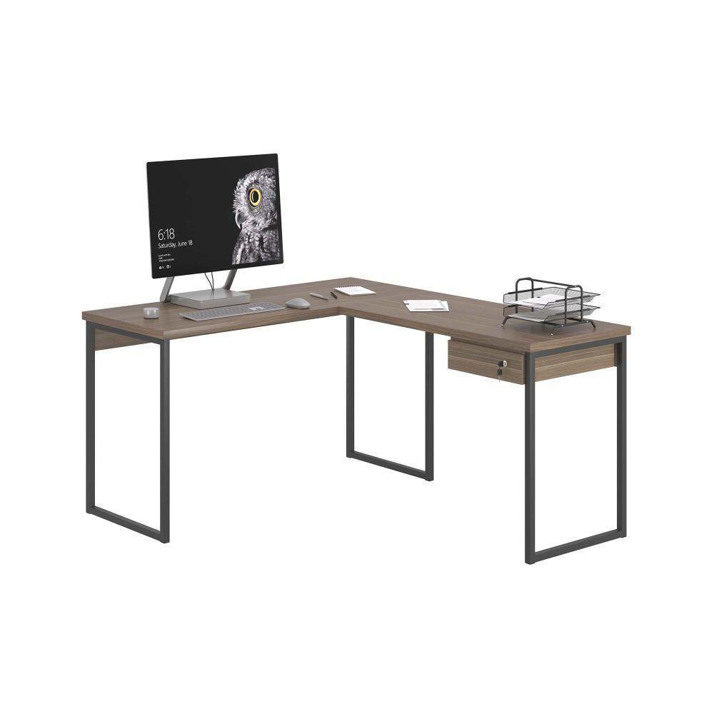 Mesa Em L Com 1 Gavetas Ferv Afarra - 3