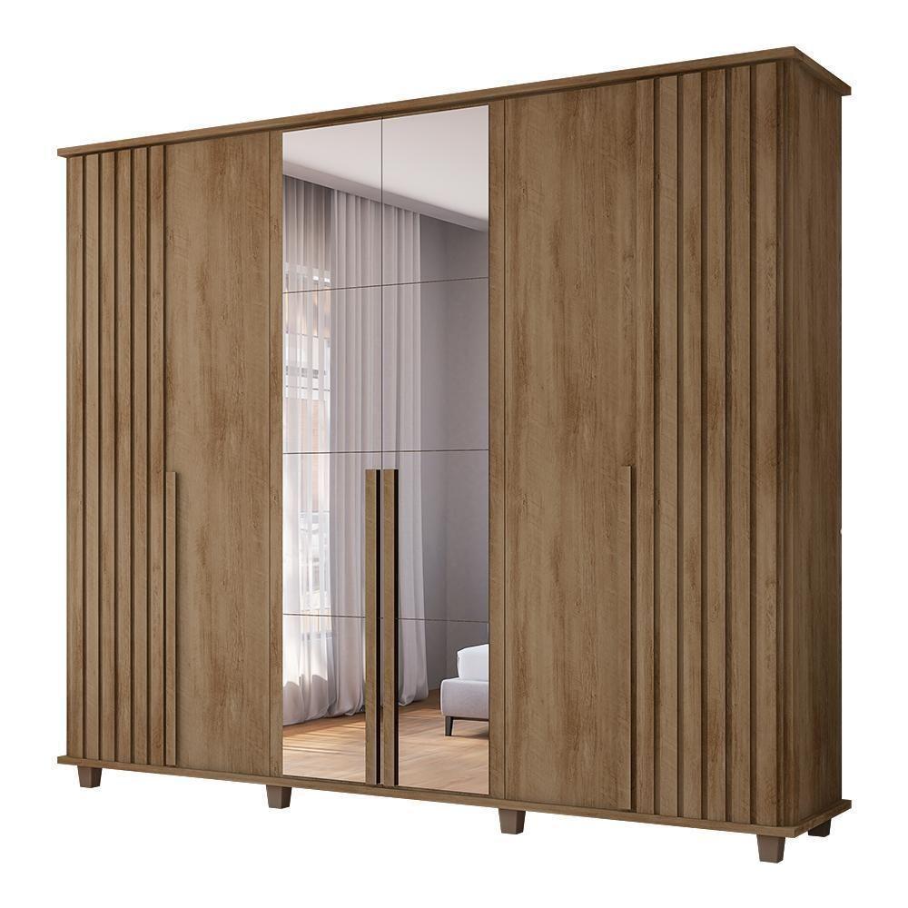 Roupeiro 6 Portas Potenza Cinamomo Com Espelho - 1