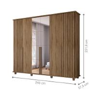 Roupeiro 6 Portas Potenza Cinamomo Com Espelho - 2