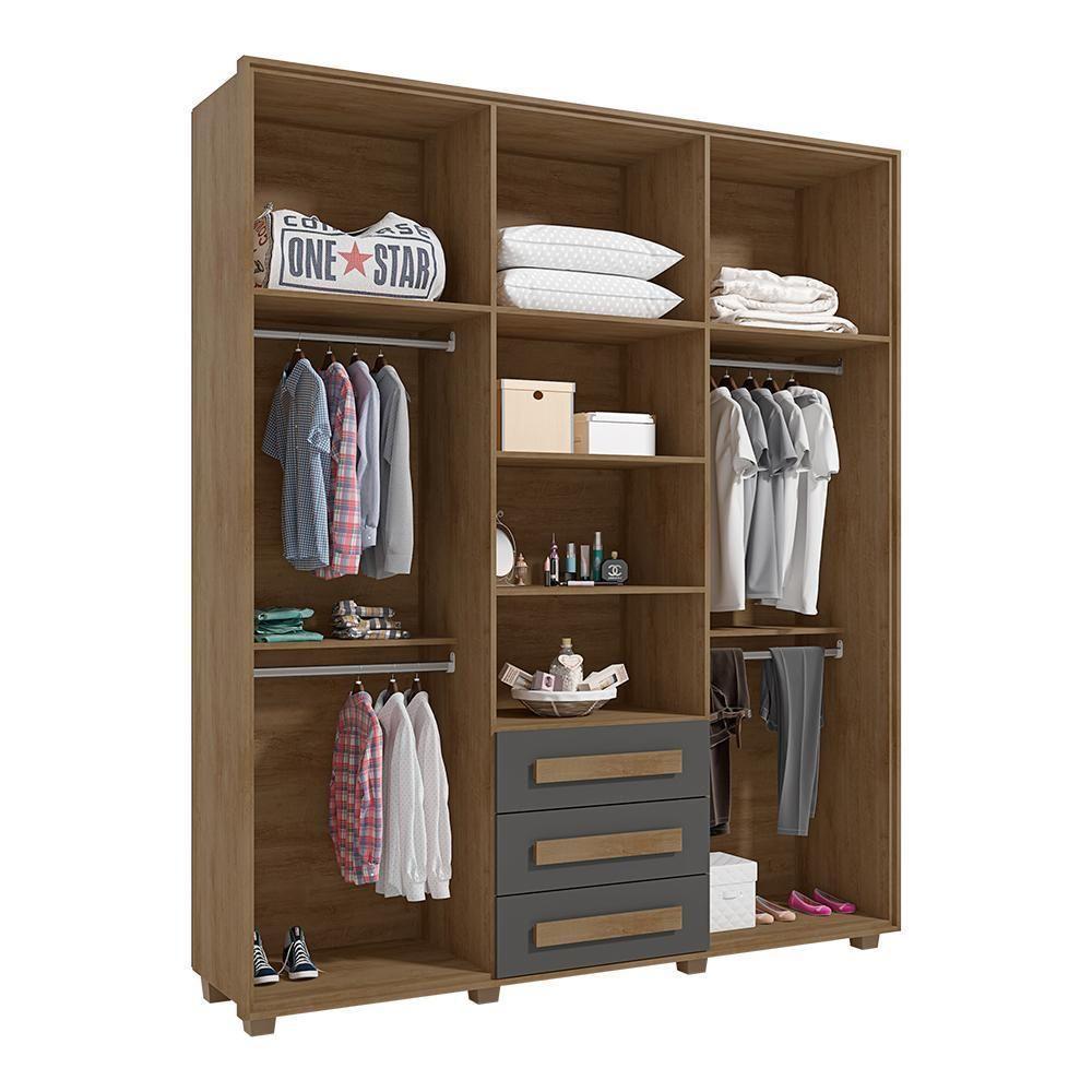 Roupeiro 5 Portas Ragusa Cinamomo Grafite - 4