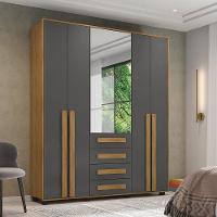 Roupeiro 5 Portas Ragusa Cinamomo Grafite - 1