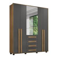 Roupeiro 5 Portas Ragusa Cinamomo Grafite - 3