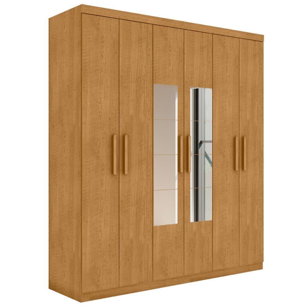 Roupeiro 6 Portas Com Espelho Ingá Naturalle - 4